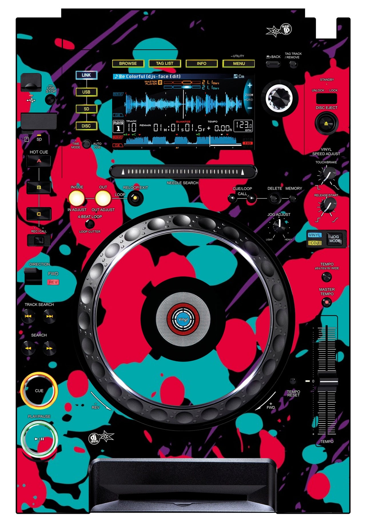 Pioneer DJ CDJ 2000 Skin Splatfest