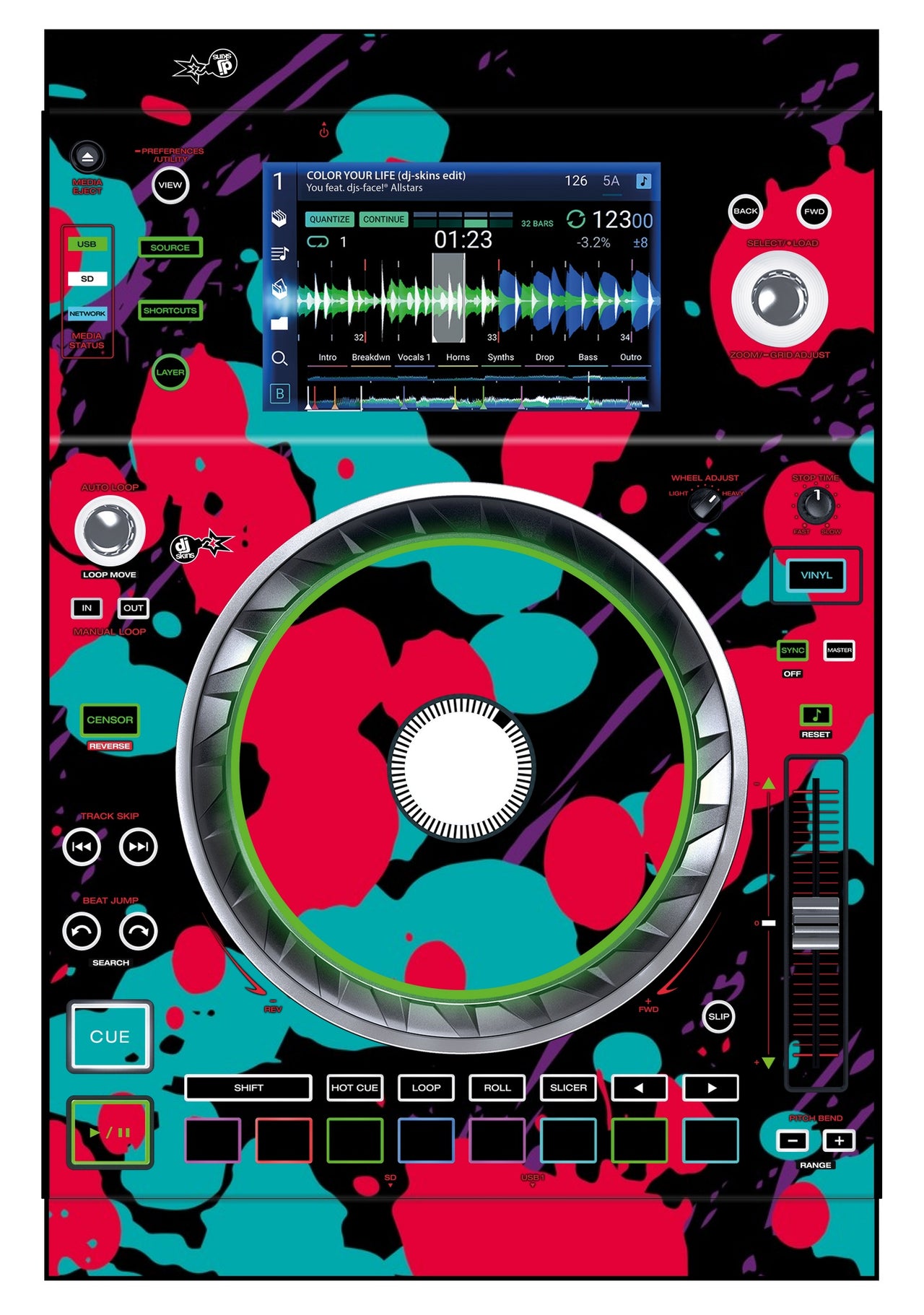 Denon DJ SC 5000 Skin Splatfest