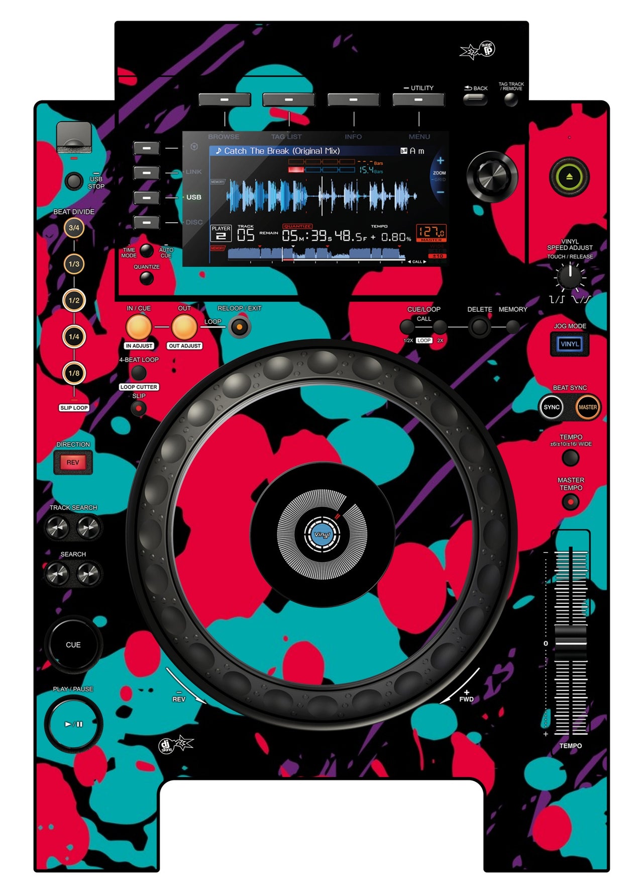 Pioneer DJ CDJ 900 NEXUS Skin Splatfest