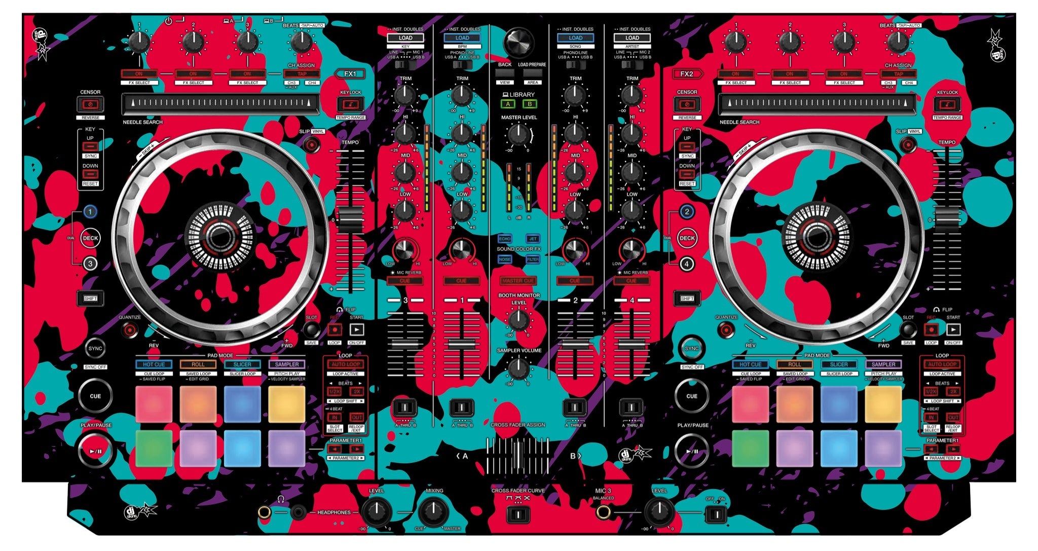 Pioneer DJ DDJ SX 3 Skin Splatfest