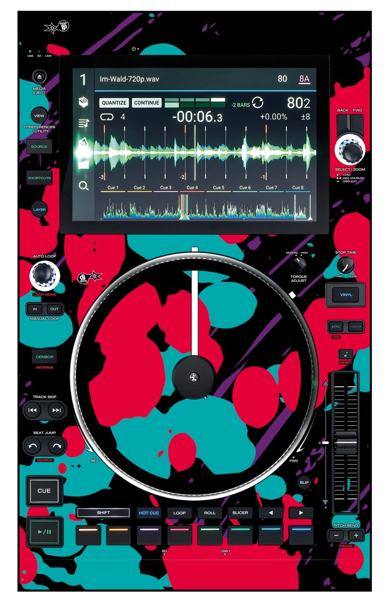 Denon DJ SC 6000 M Skin Splatfest
