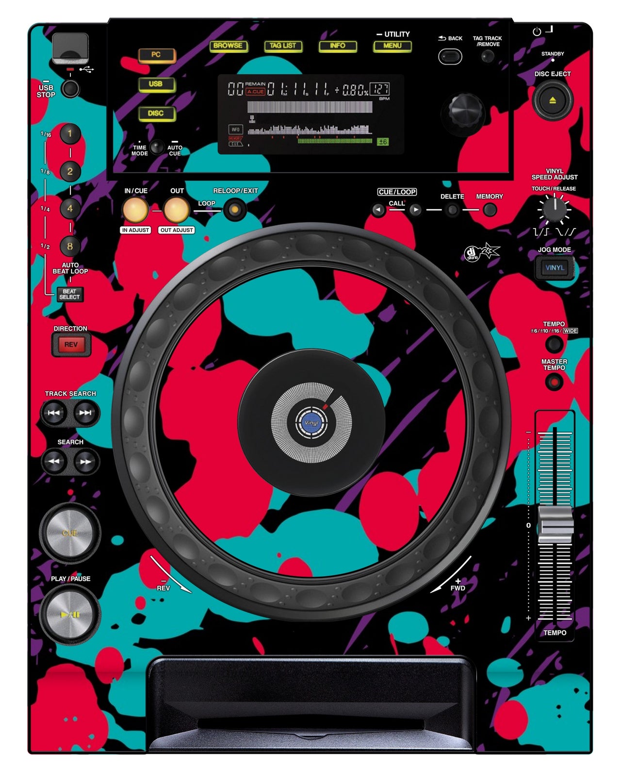 Pioneer DJ CDJ 850 Skin Splatfest