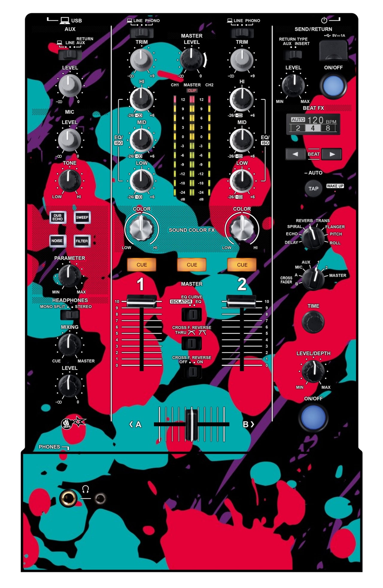 Pioneer DJ DJM 450 Skin Splatfest
