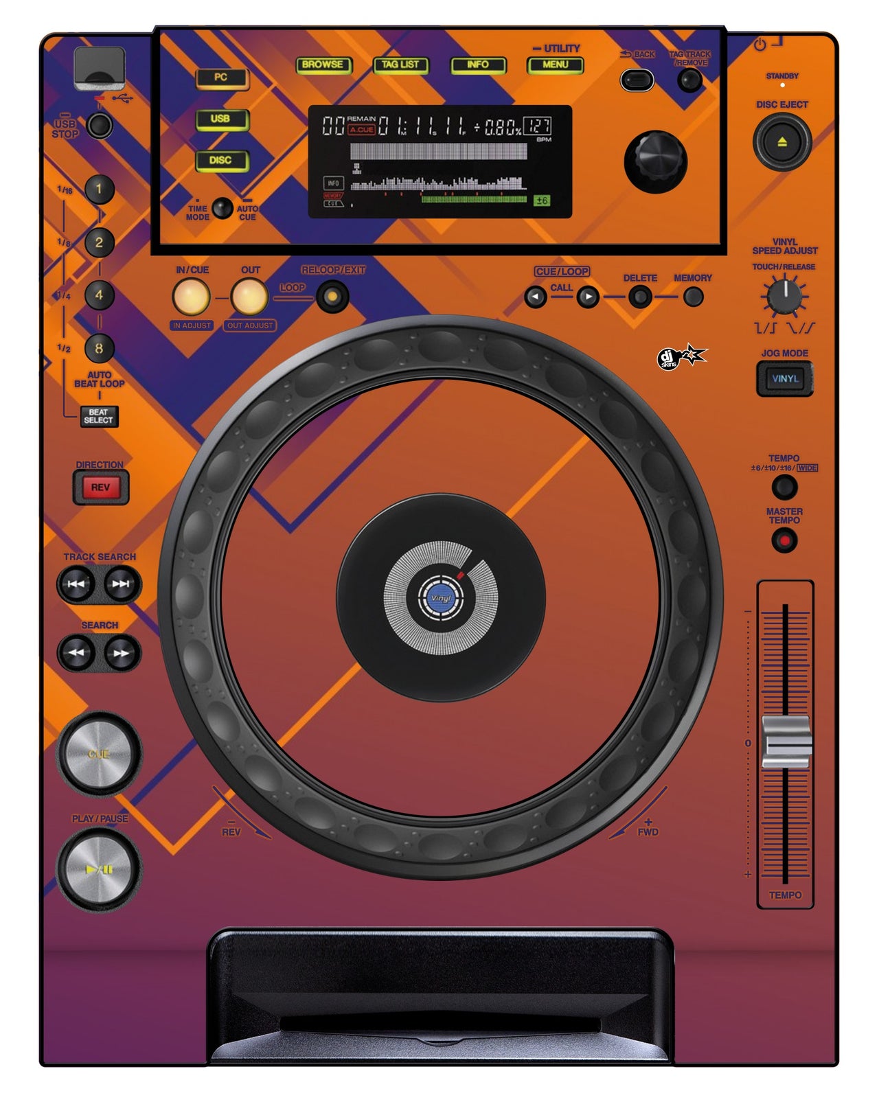 Pioneer DJ CDJ 850 Skin Squared Hollow