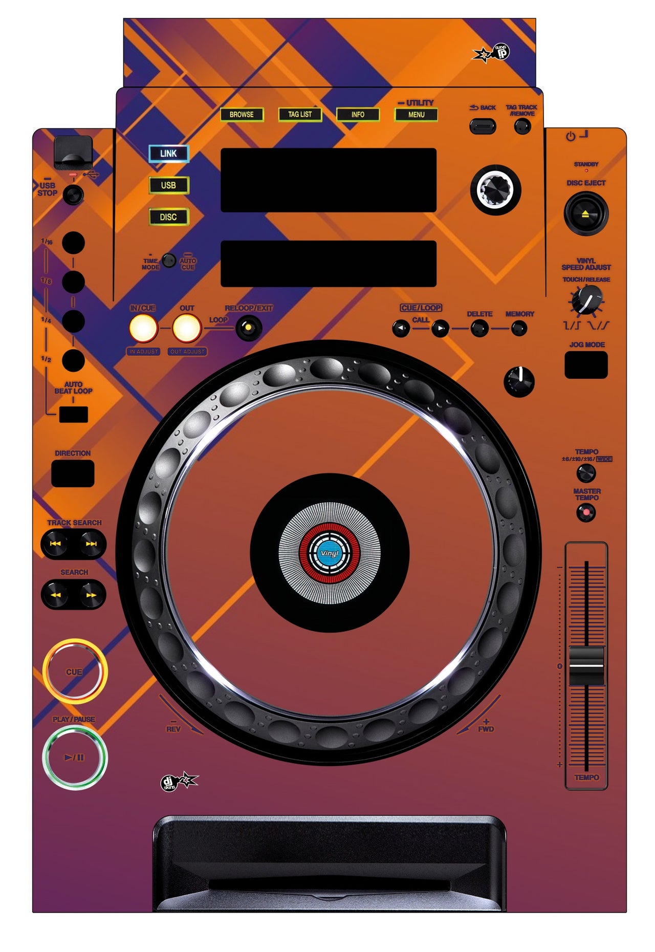 Pioneer DJ CDJ 900 Skin Squared Hollow