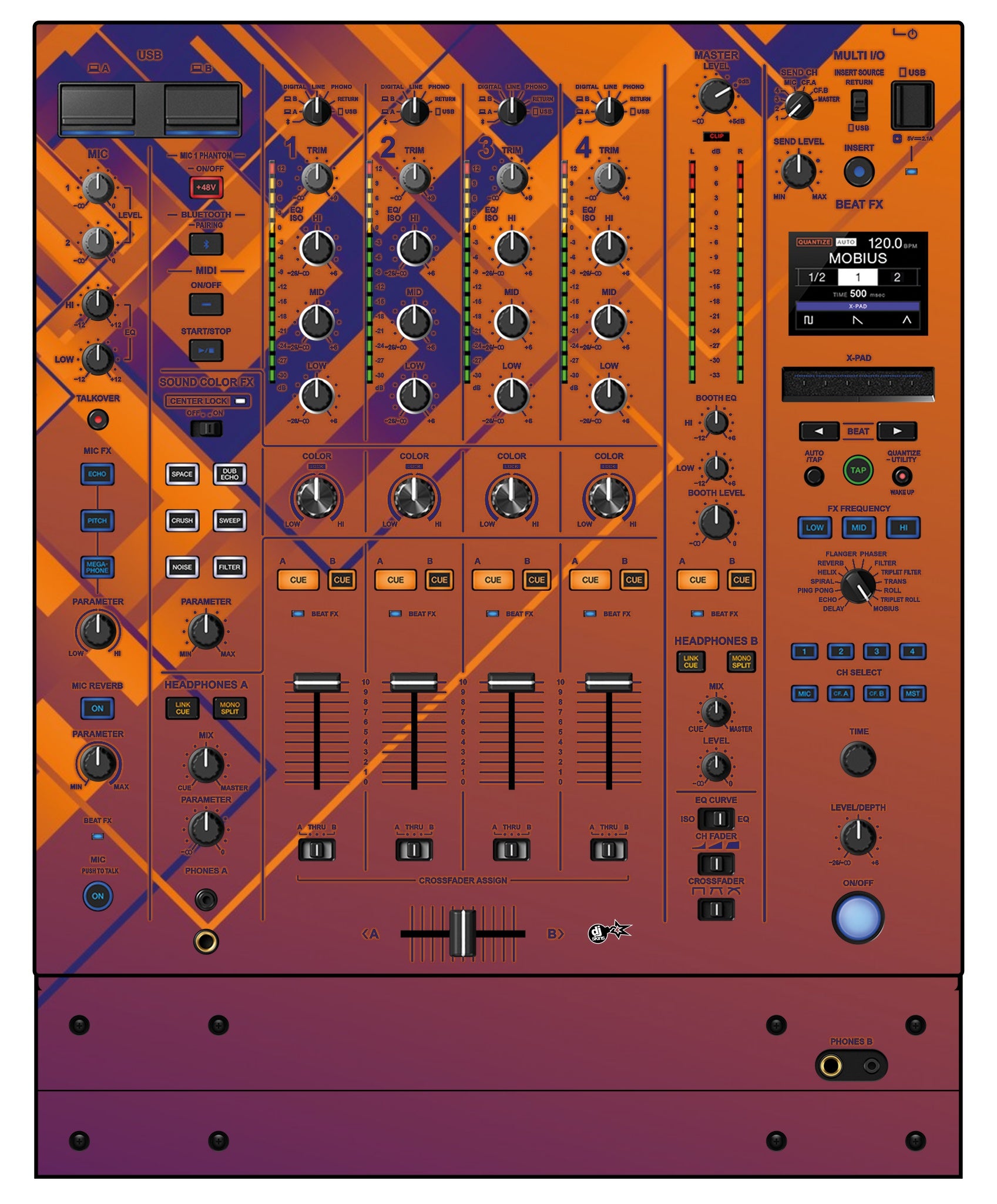 Pioneer DJ DJM A9 Skin Squared Hollow