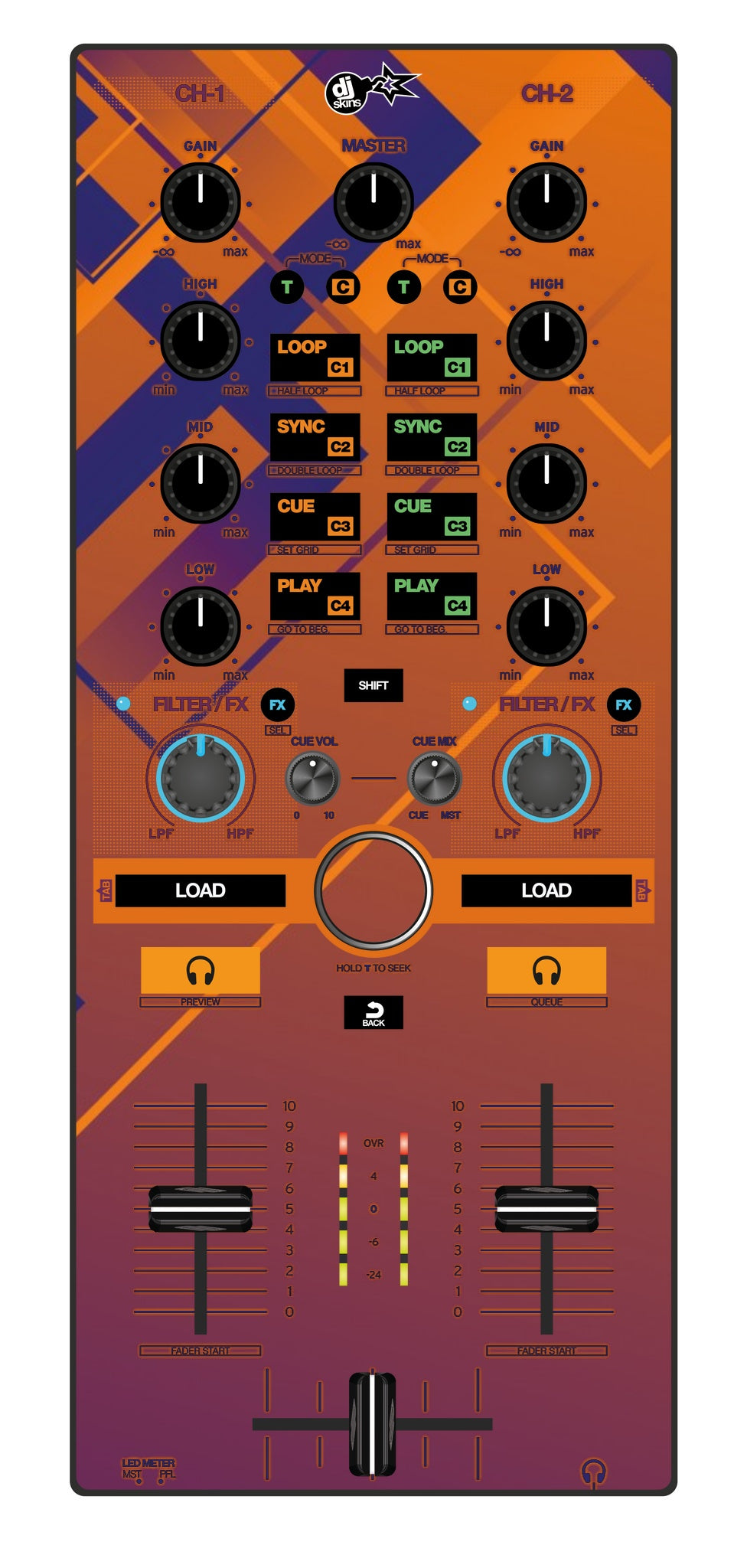 Reloop Mixtour Skin Squared Hollow