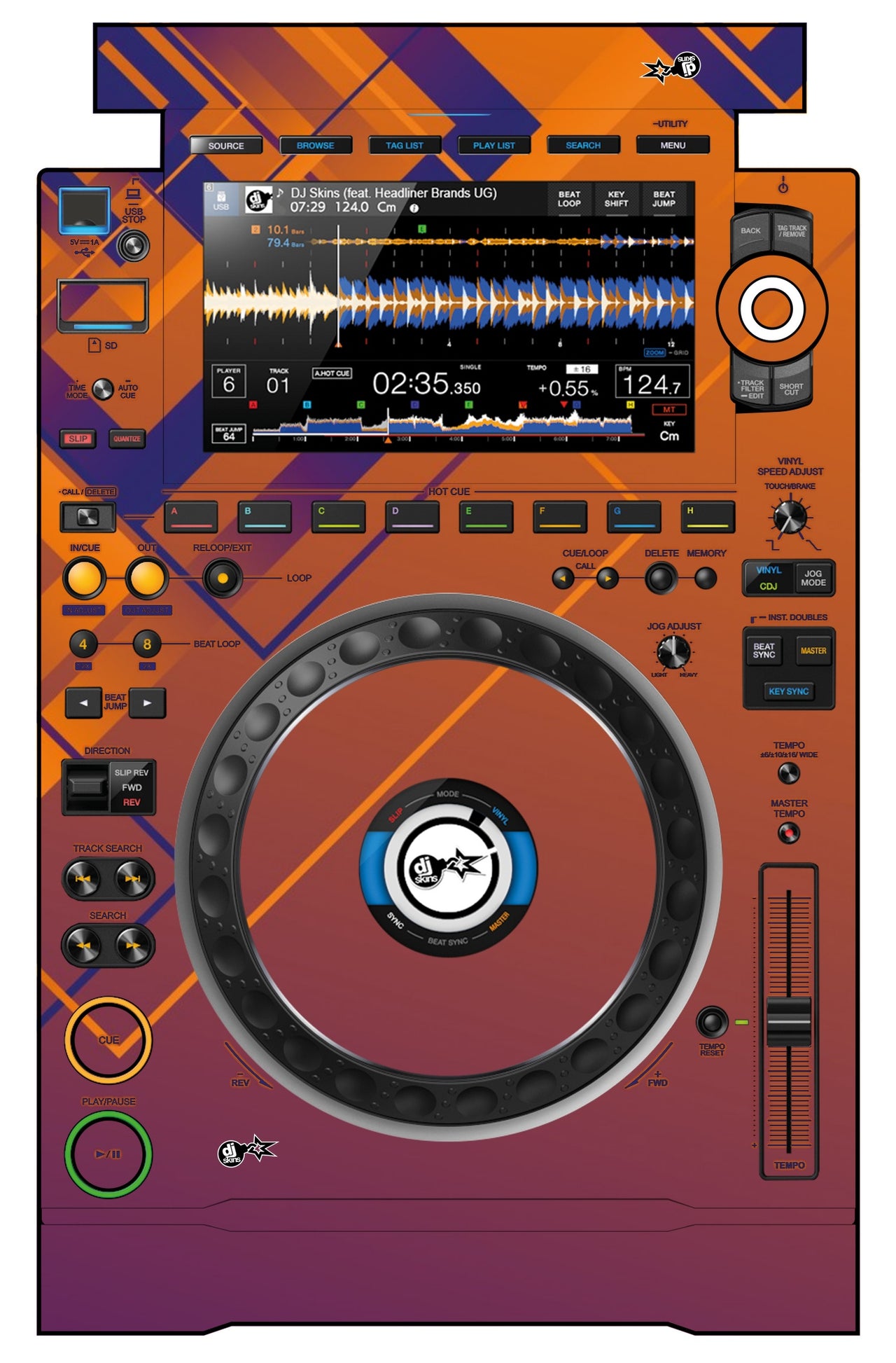 Pioneer DJ CDJ 3000 Skin Squared Hollow