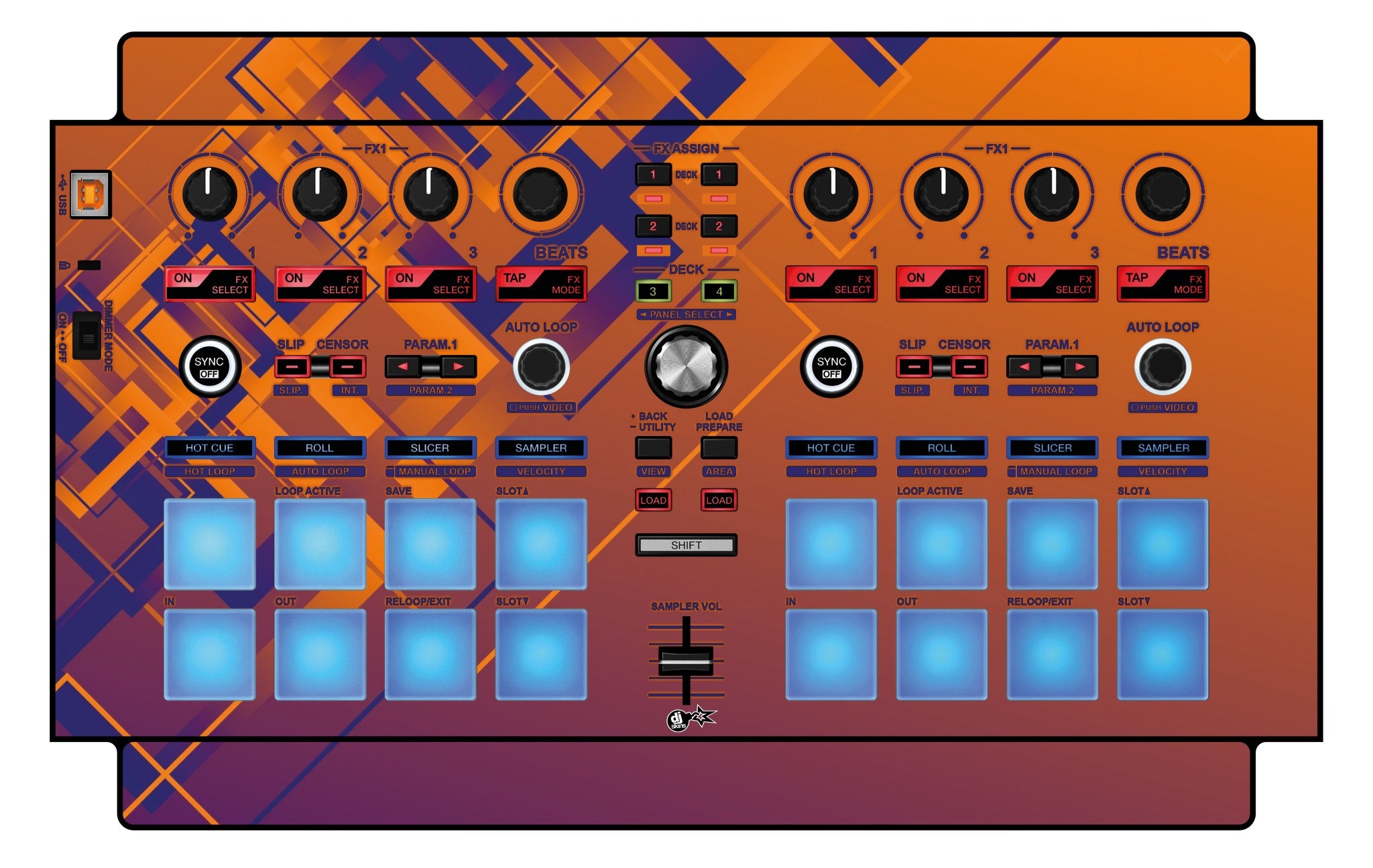 Pioneer DJ DDJ SP 1 Skin Squared Hollow