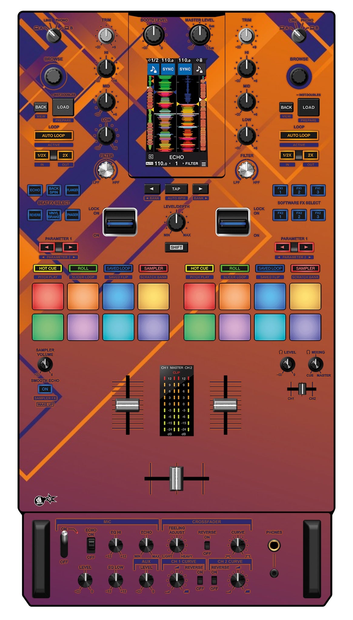 Pioneer DJ DJM S11 Skin Squared Hollow