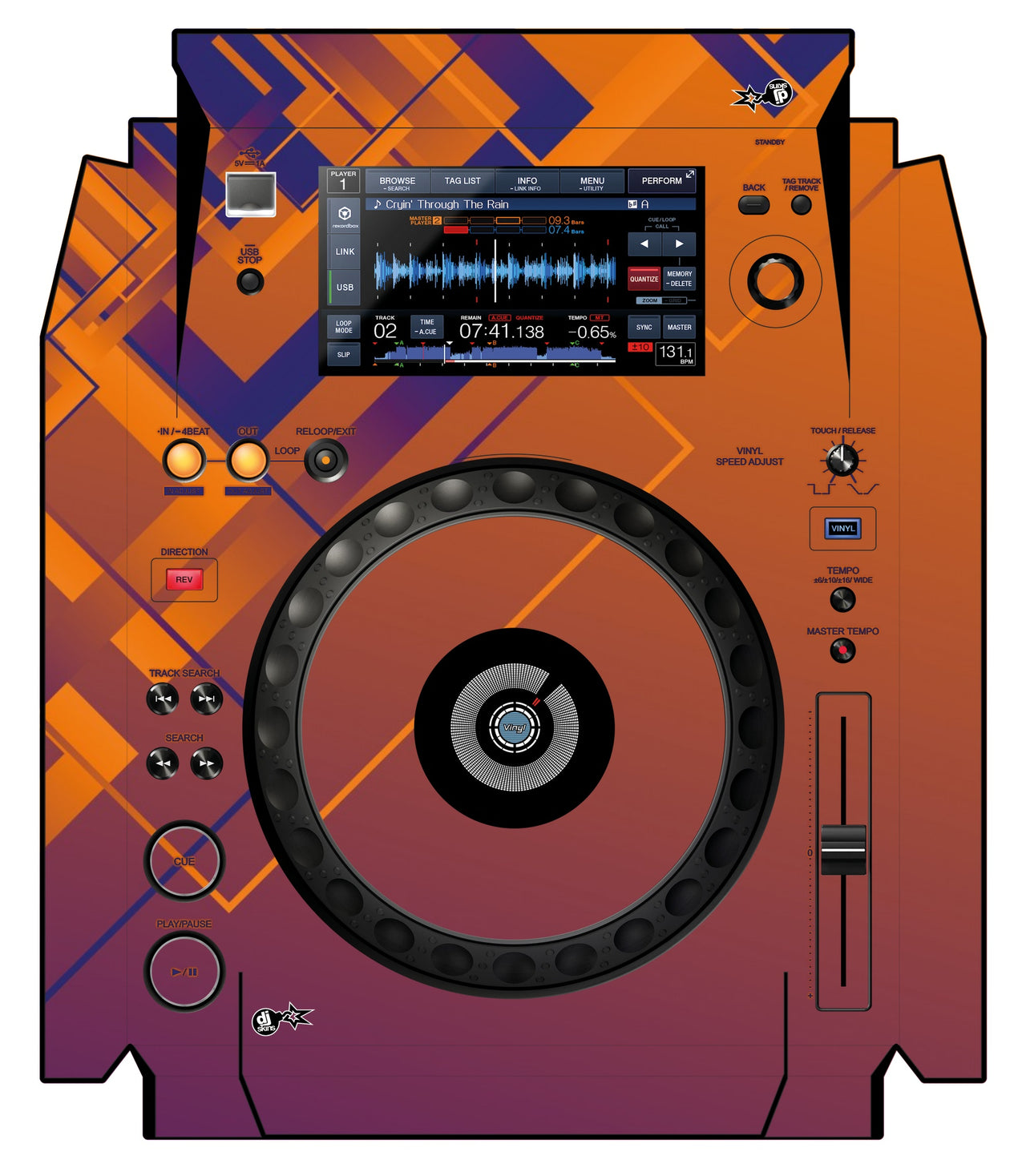 Pioneer DJ XDJ 1000 Skin Squared Hollow