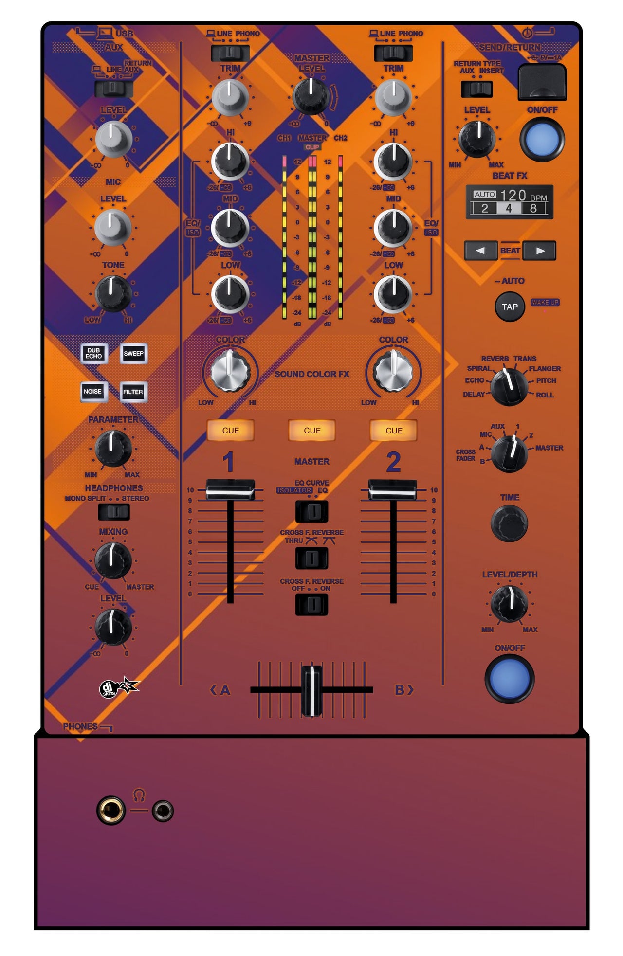 Pioneer DJ DJM 450 Skin Squared Hollow