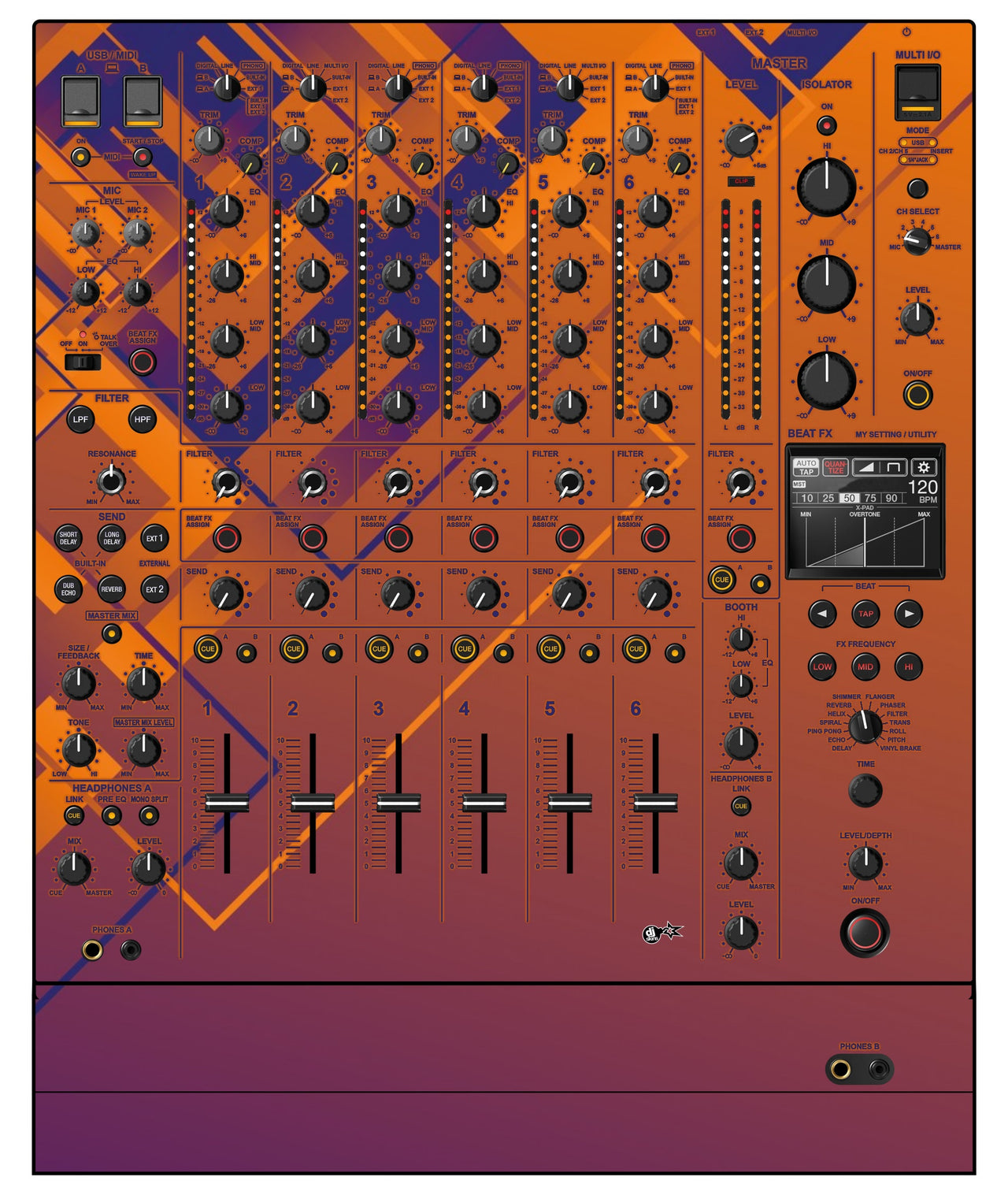 Pioneer DJ DJM V10 LF Skin Squared Hollow