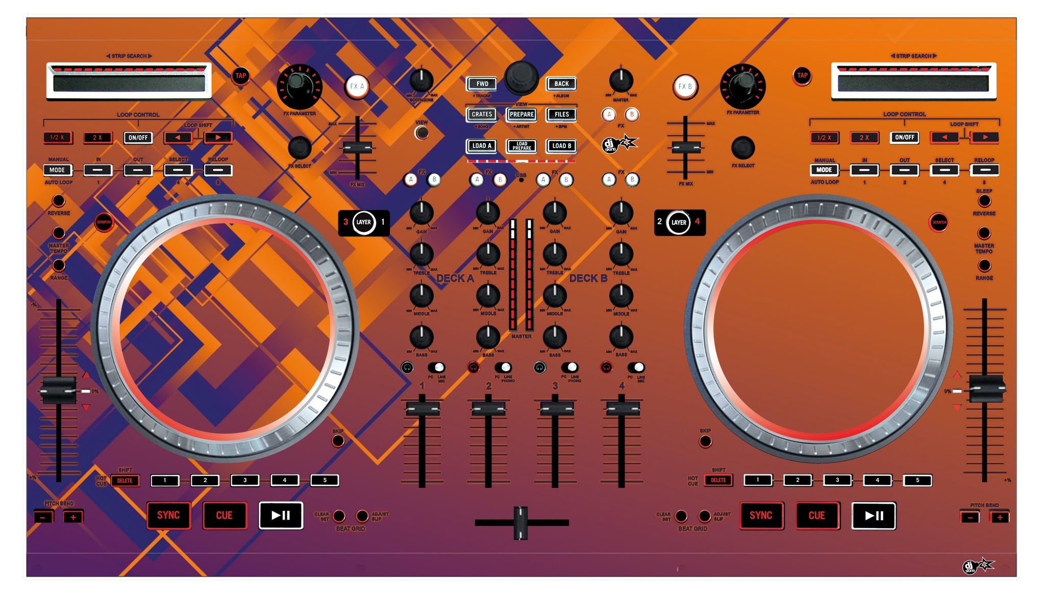 Numark NS 6 Skin Squared Hollow