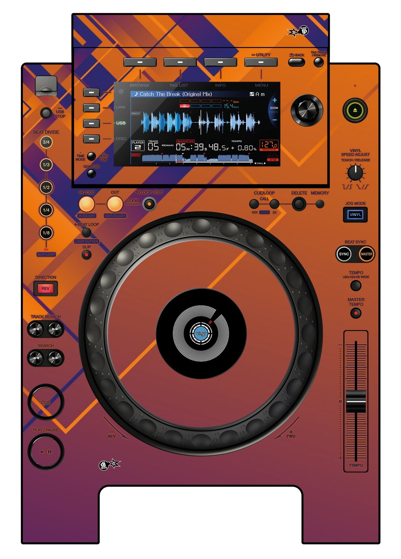 Pioneer DJ CDJ 900 NEXUS Skin Squared Hollow