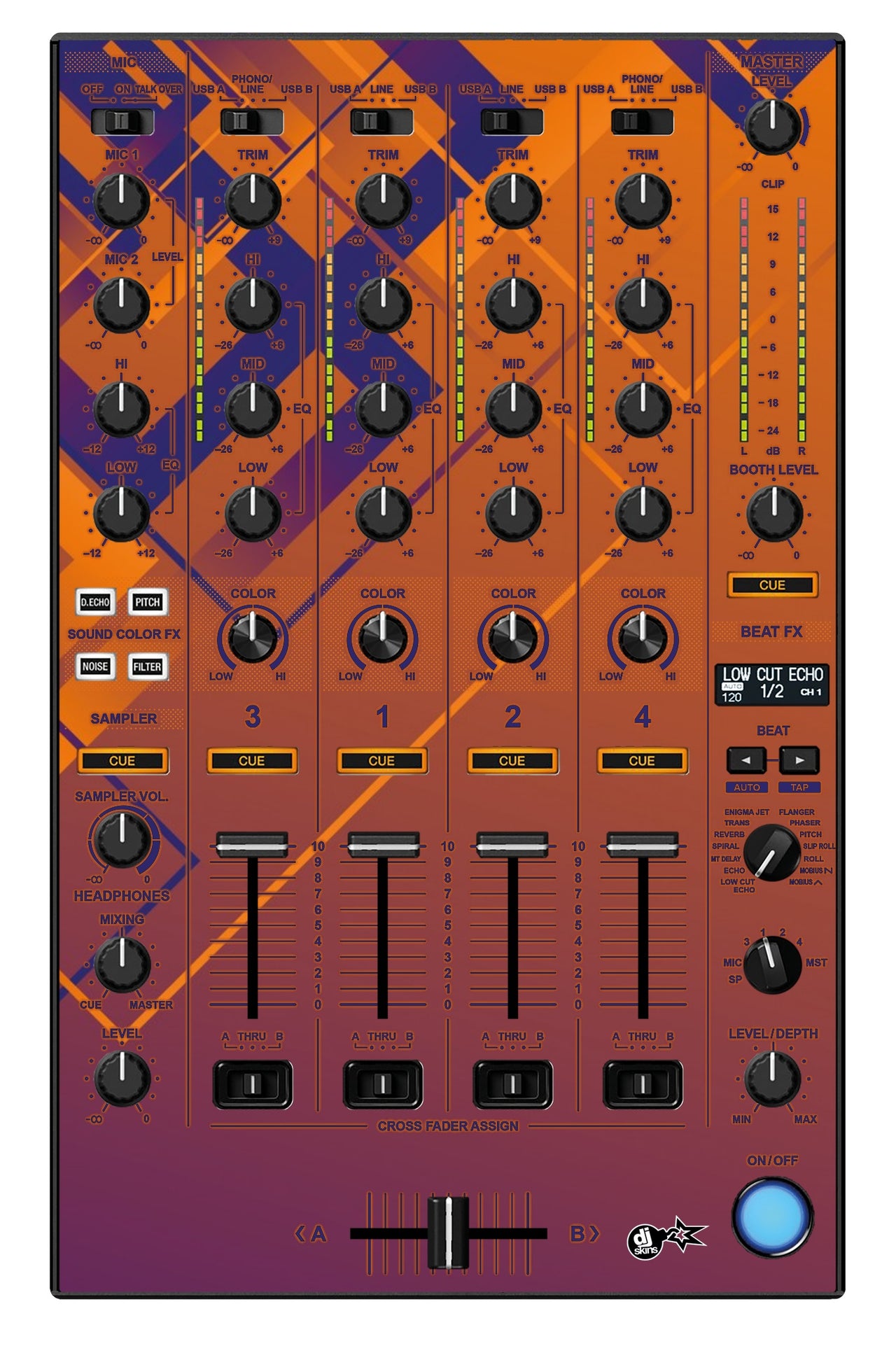 Pioneer DJ DDJ 1000 SRT MIXER Skin Squared Hollow