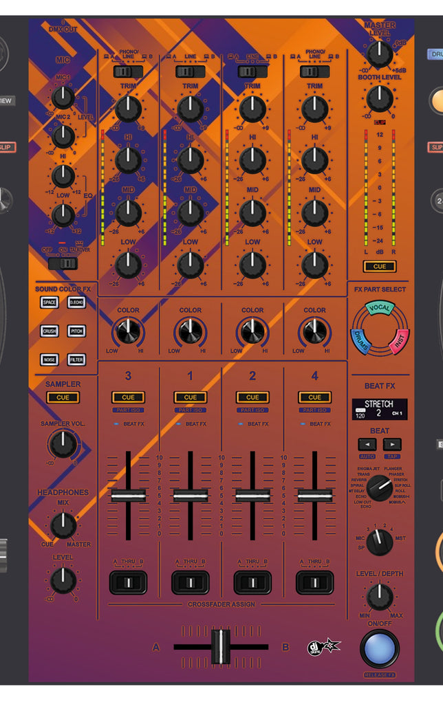 Pioneer DJ DDJ FLX10 MIXER Skin Squared Hollow