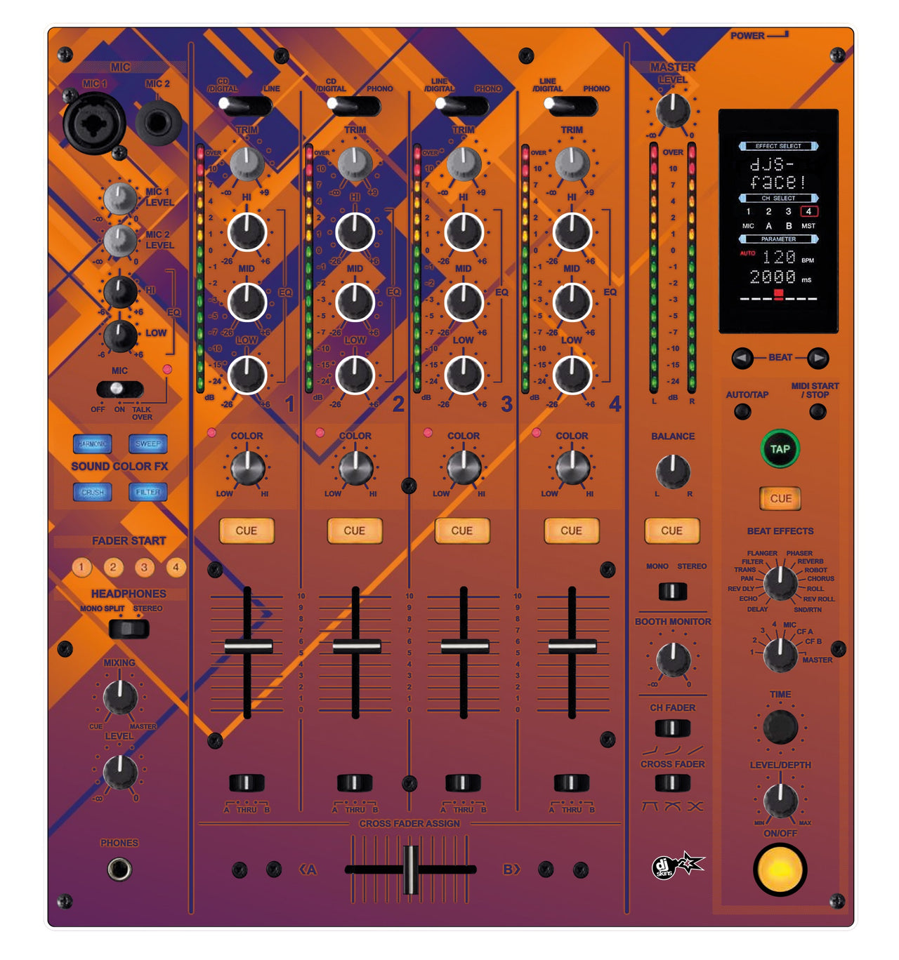 Pioneer DJ DJM 800 Skin Squared Hollow