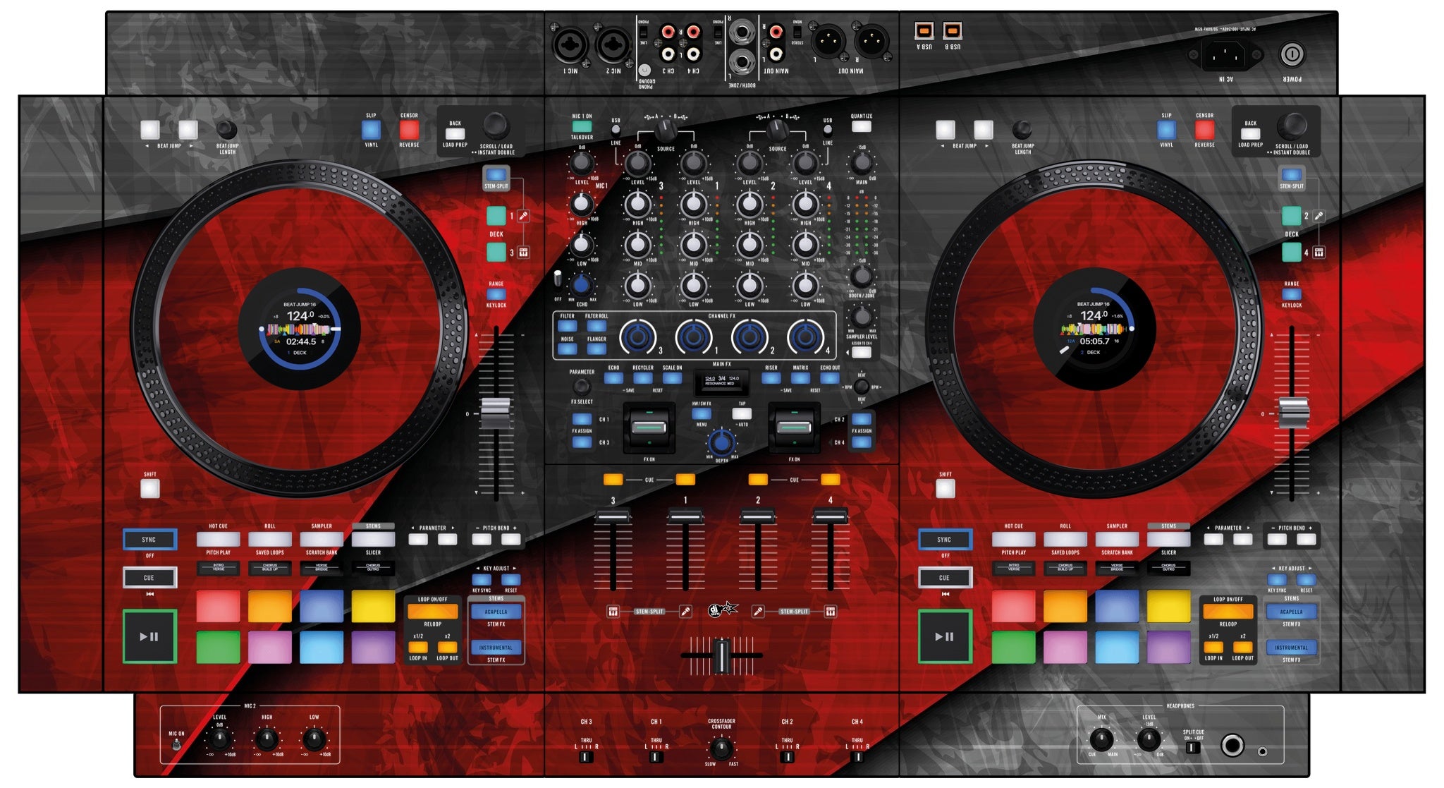 Rane FOUR Skin Steelay Red