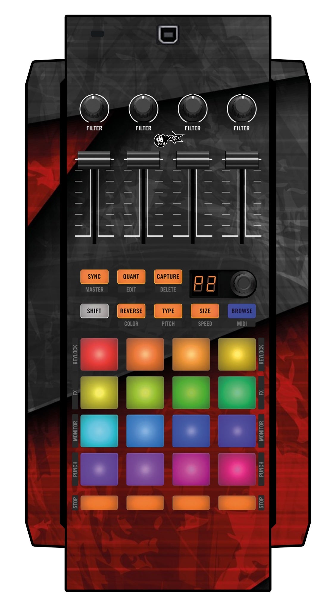 Native Instruments F1 Skin Steelay Red
