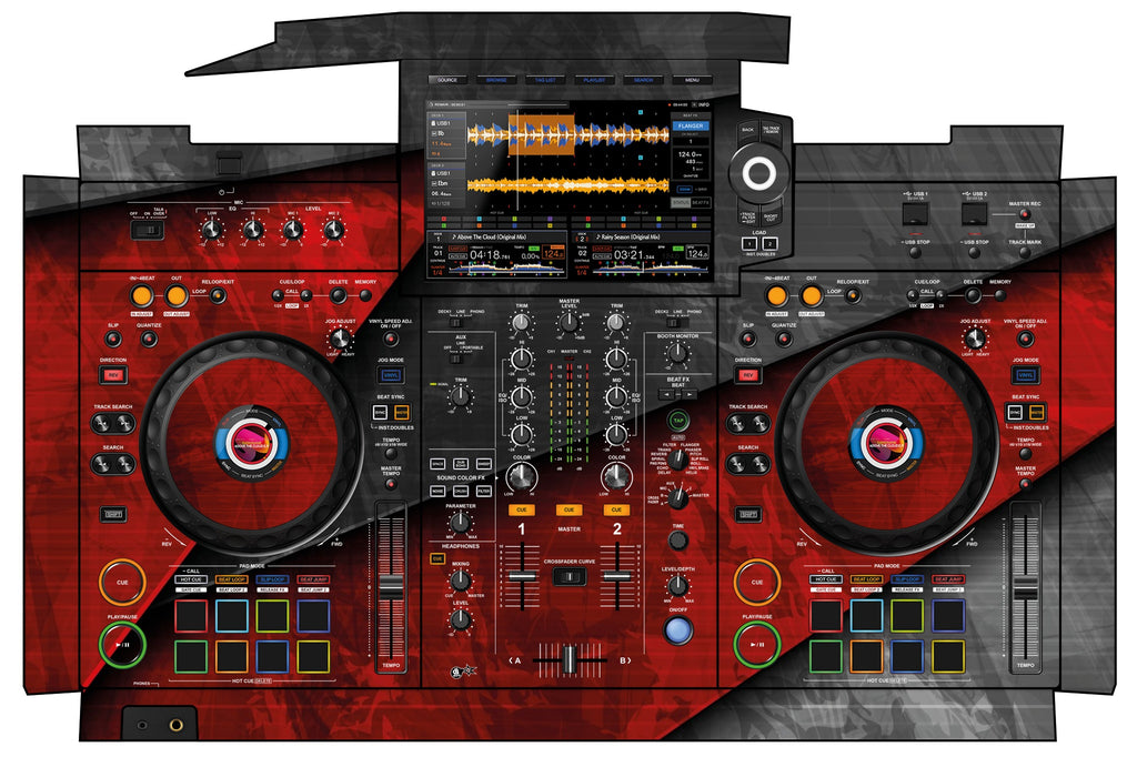 Pioneer DJ XDJ RX 3 Skin Steelay Red