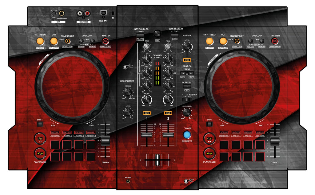 Pioneer DJ DDJ 400 Skin Steelay Red
