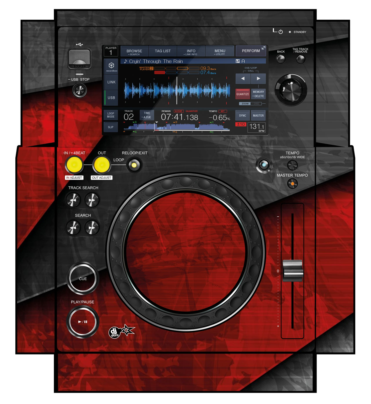 Pioneer DJ XDJ 700 Skin Steelay Red