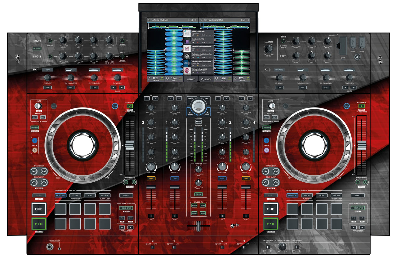 Denon DJ PRIME 4 Skin Steelay Red