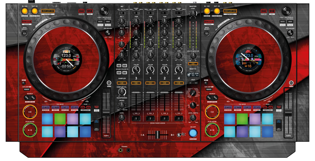 Pioneer DJ DDJ 1000 Skin Steelay Red