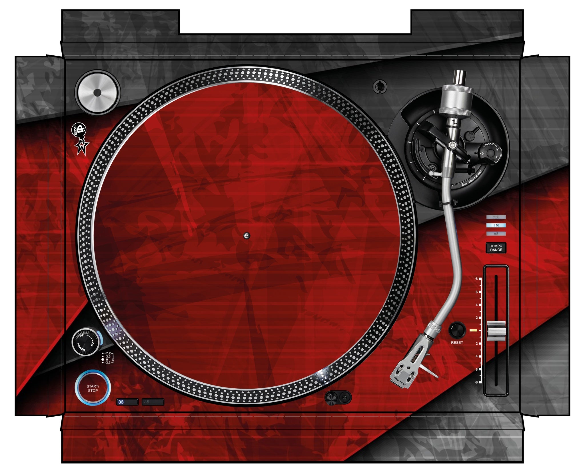 Pioneer DJ PLX 1000 Skin Steelay Red