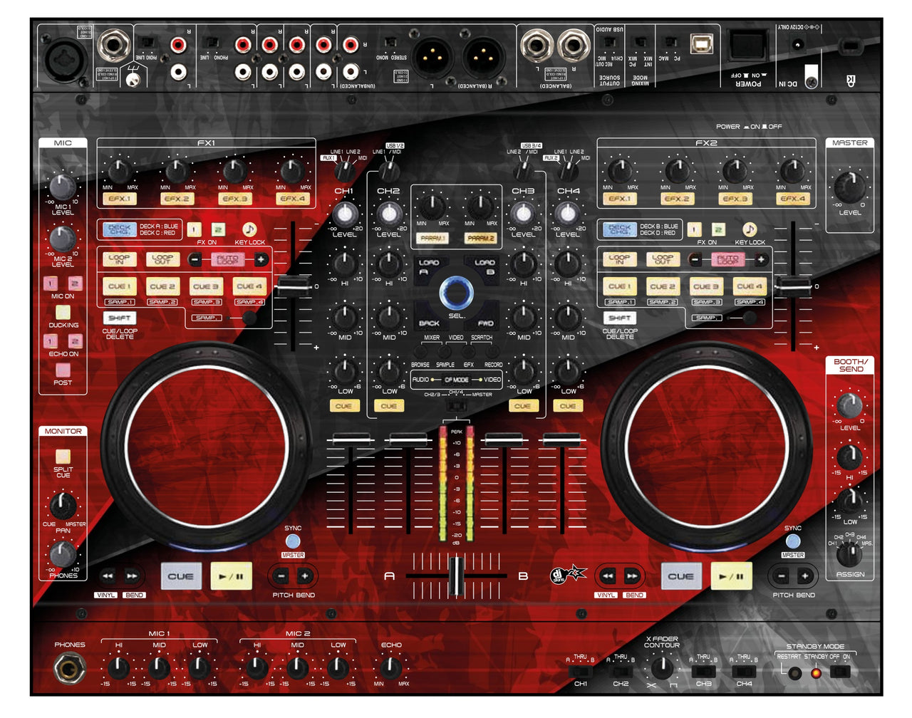 Denon DJ MC 6000 Skin Steelay Red