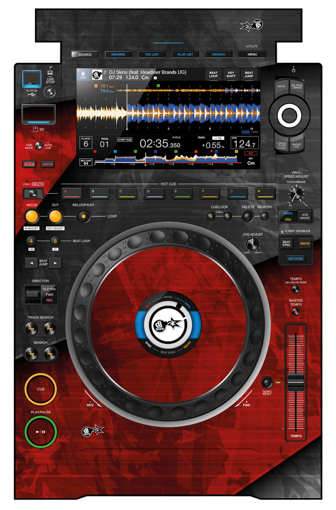 Pioneer DJ CDJ 3000 Skin Steelay Red