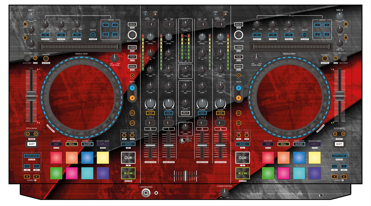 Denon DJ MC 7000 Skin Steelay Red