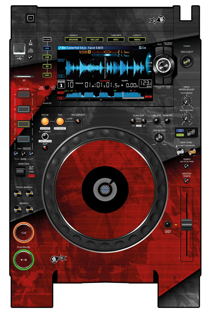 Pioneer DJ CDJ 2000 NEXUS 2 Skin Steelay Red