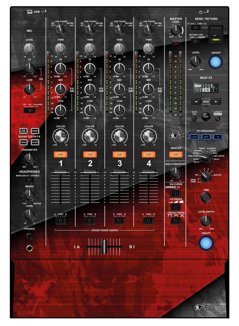 DJ Skins® Pioneer DJ DJM 750 MK2 Skin Steelay Red