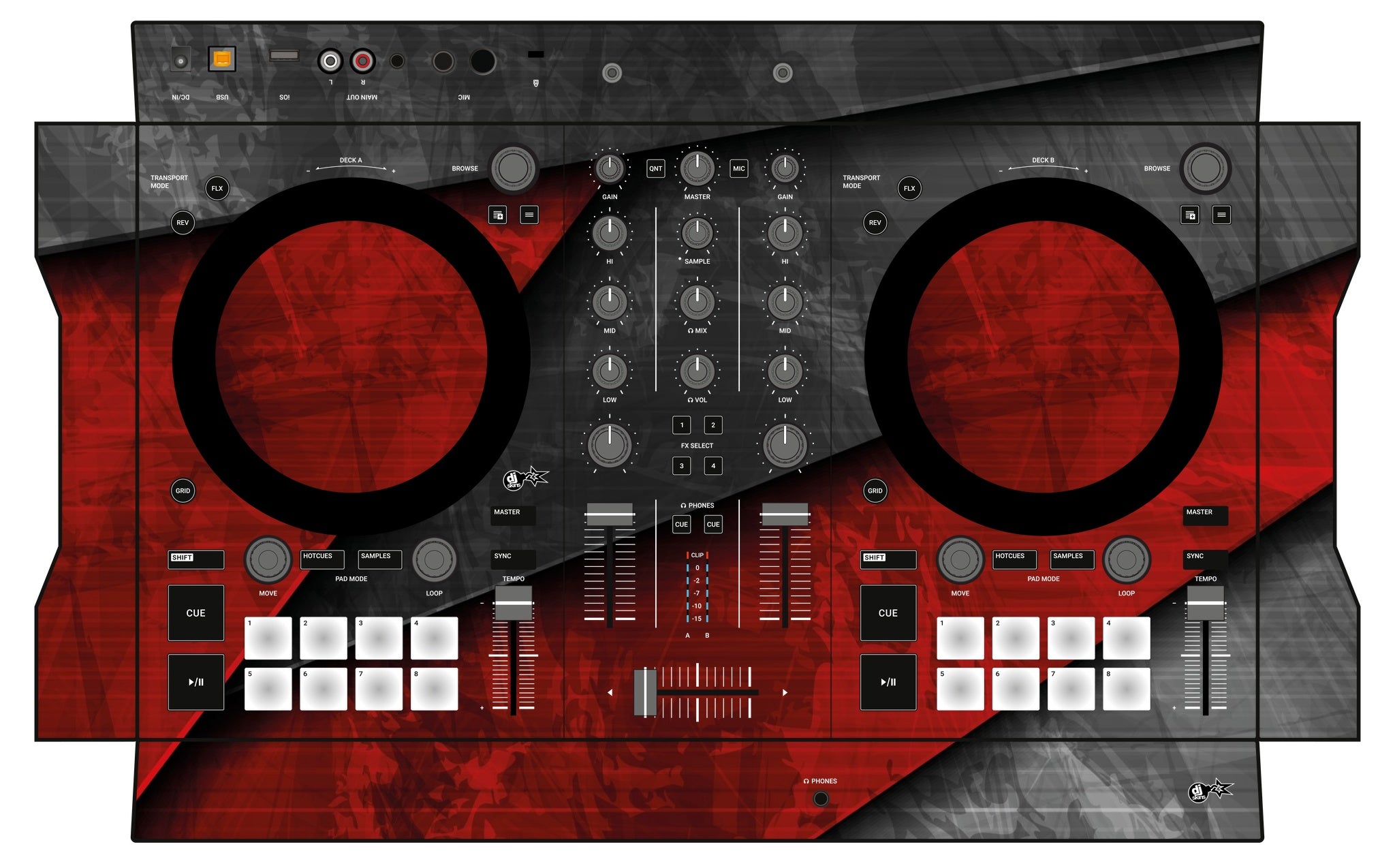 Native Instruments S2 MK3 Skin Steelay Red