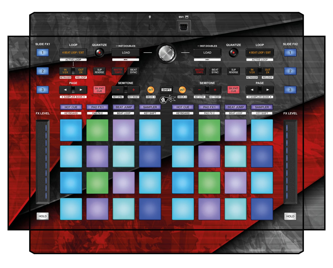 Pioneer DJ DDJ XP 1 Skin Steelay Red