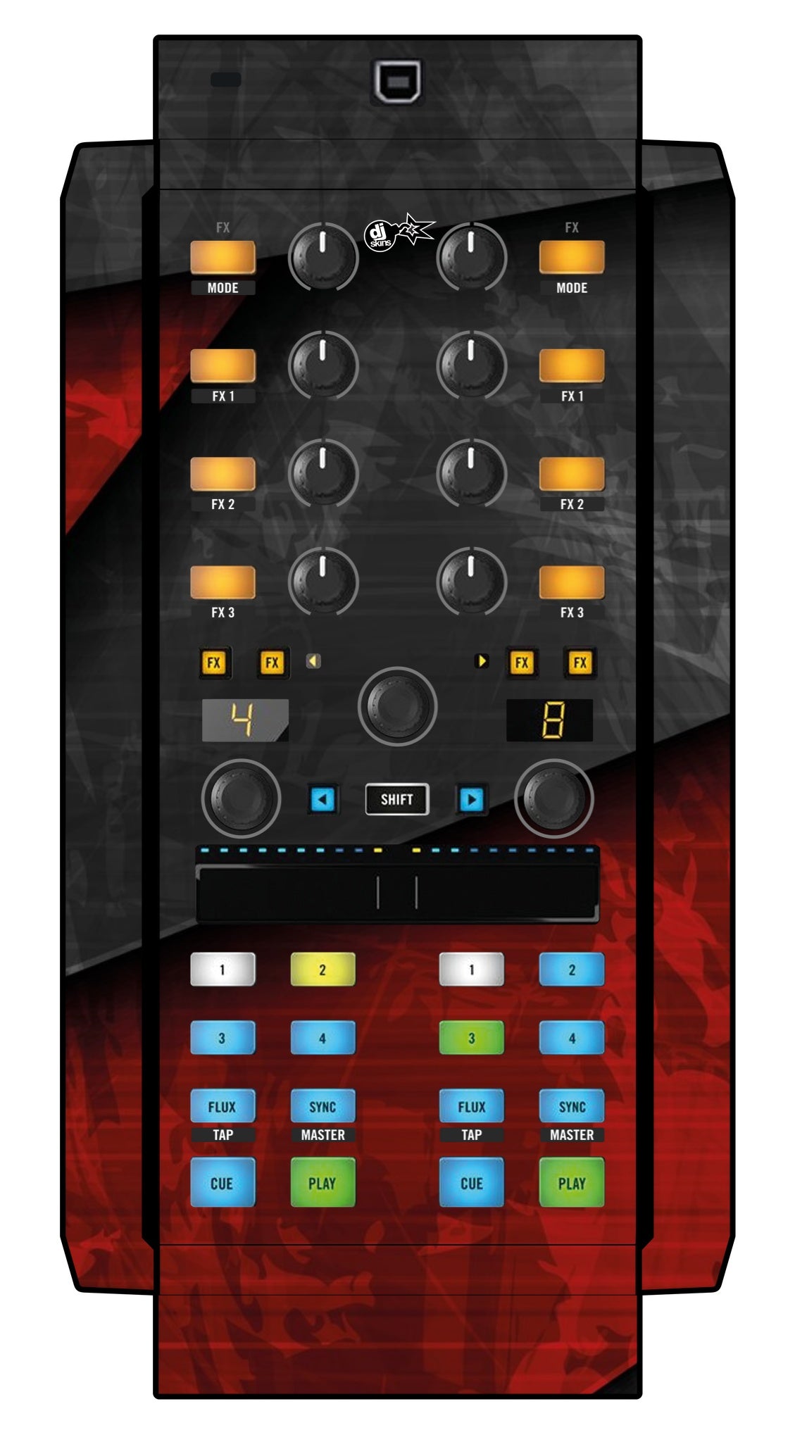 Native Instruments X1 MK2 Skin Steelay Red