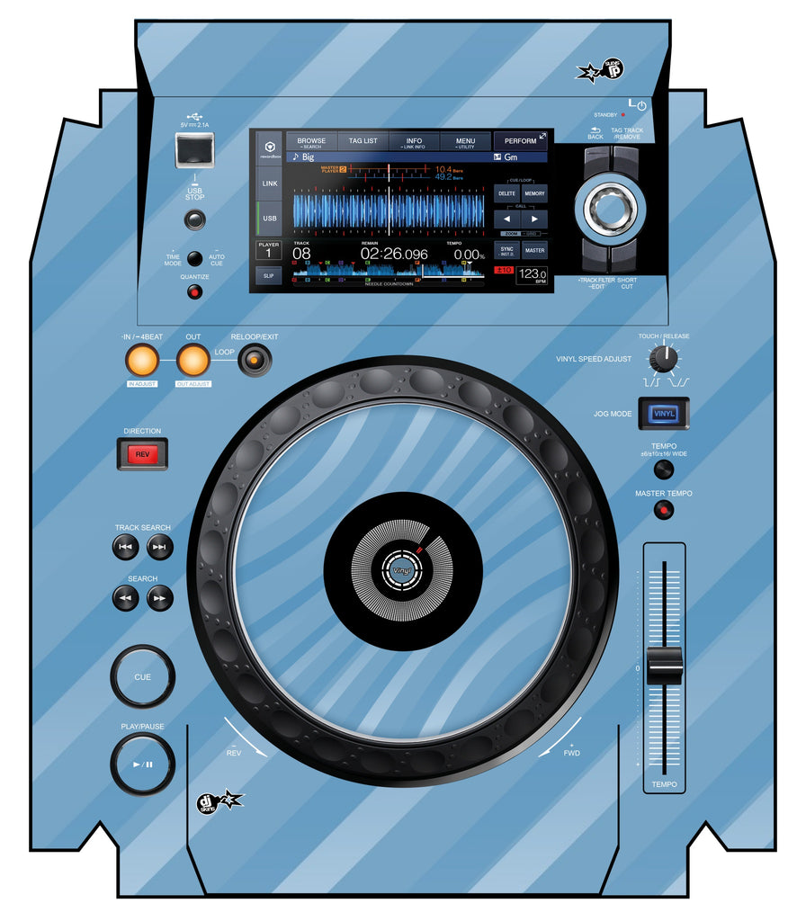 Pioneer DJ XDJ 1000 MK2 Skin Striper