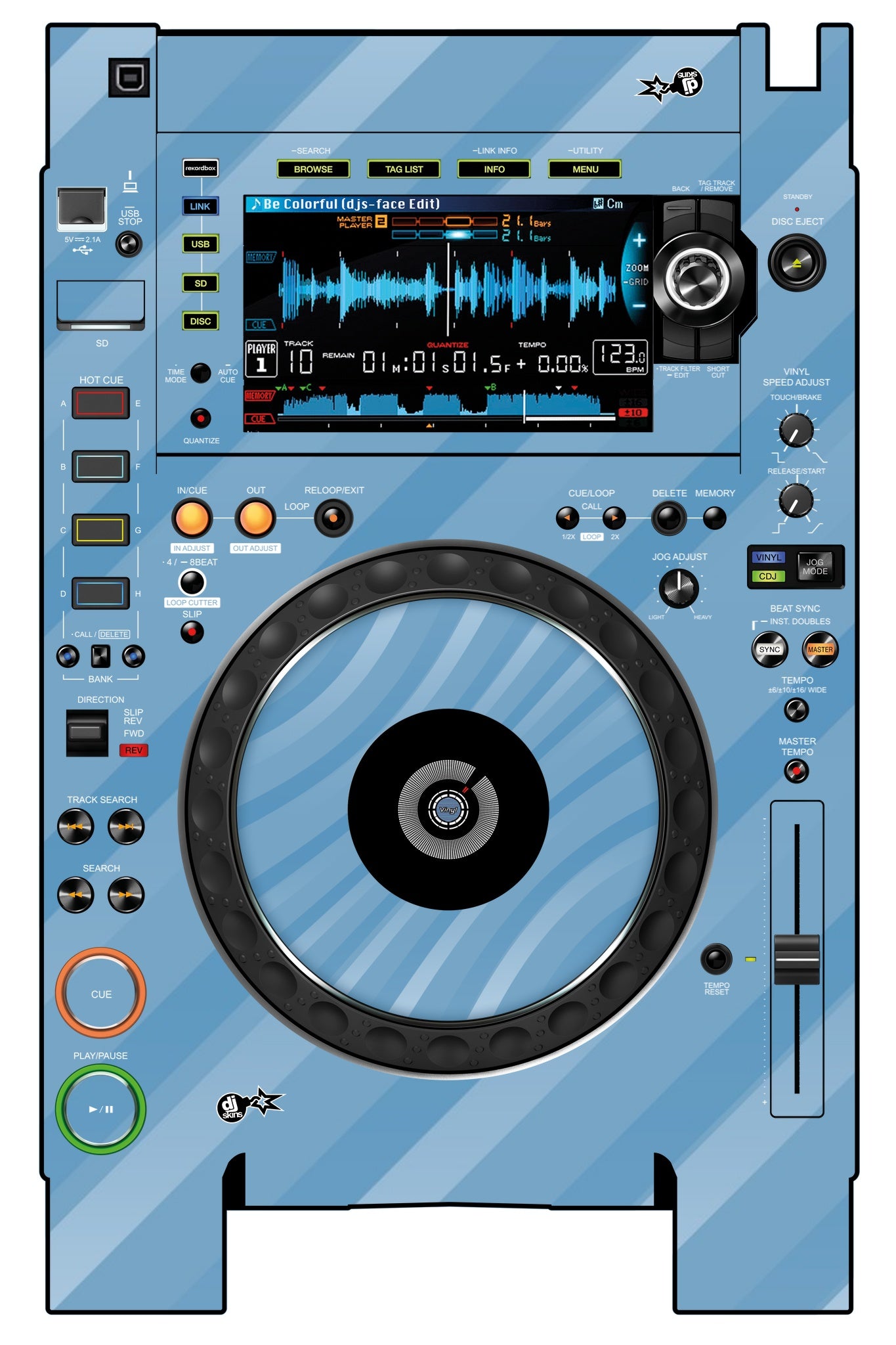 Pioneer DJ CDJ 2000 NEXUS 2 Skin Striper