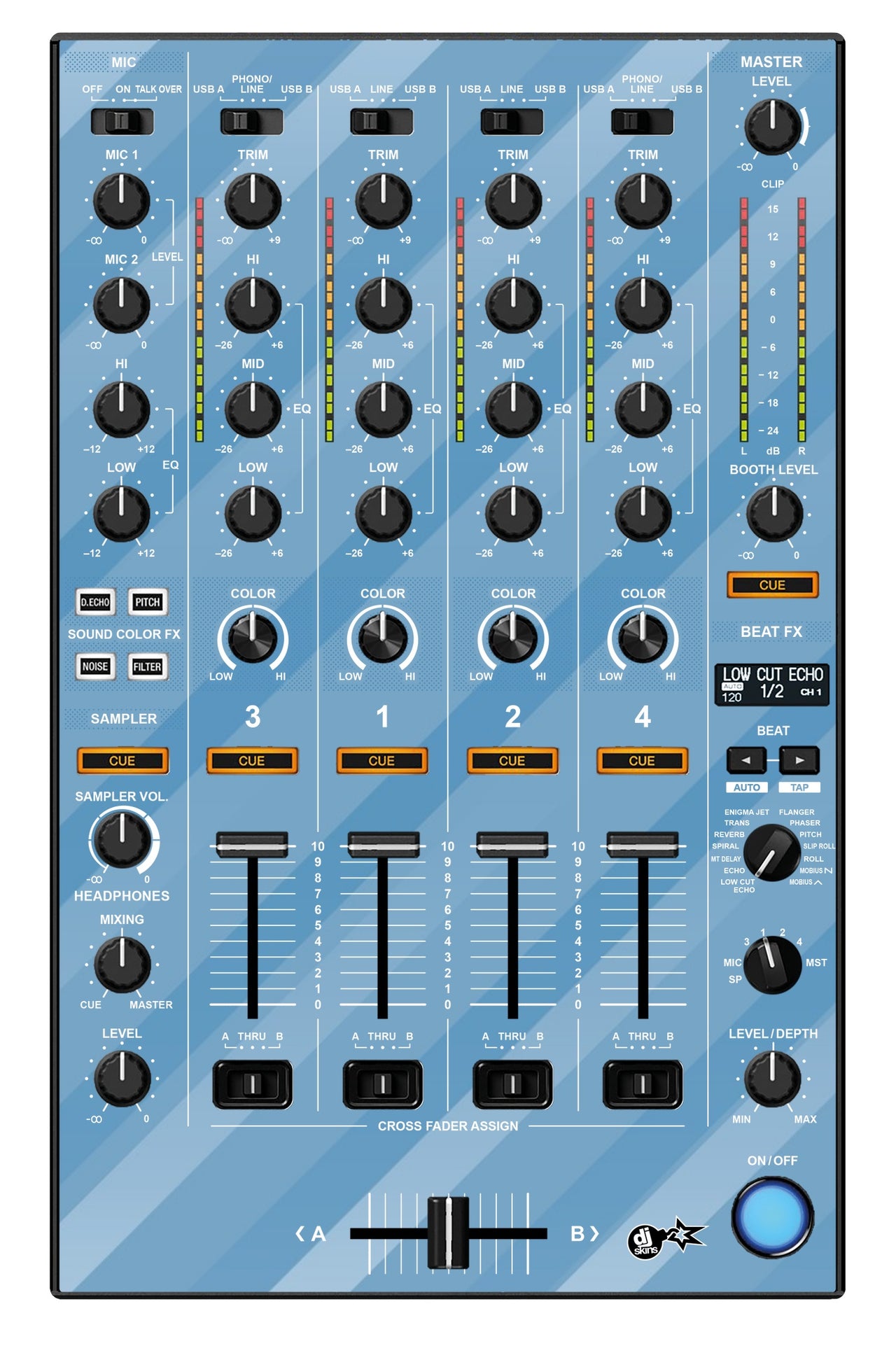 Pioneer DJ DDJ 1000 SRT MIXER Skin Striper