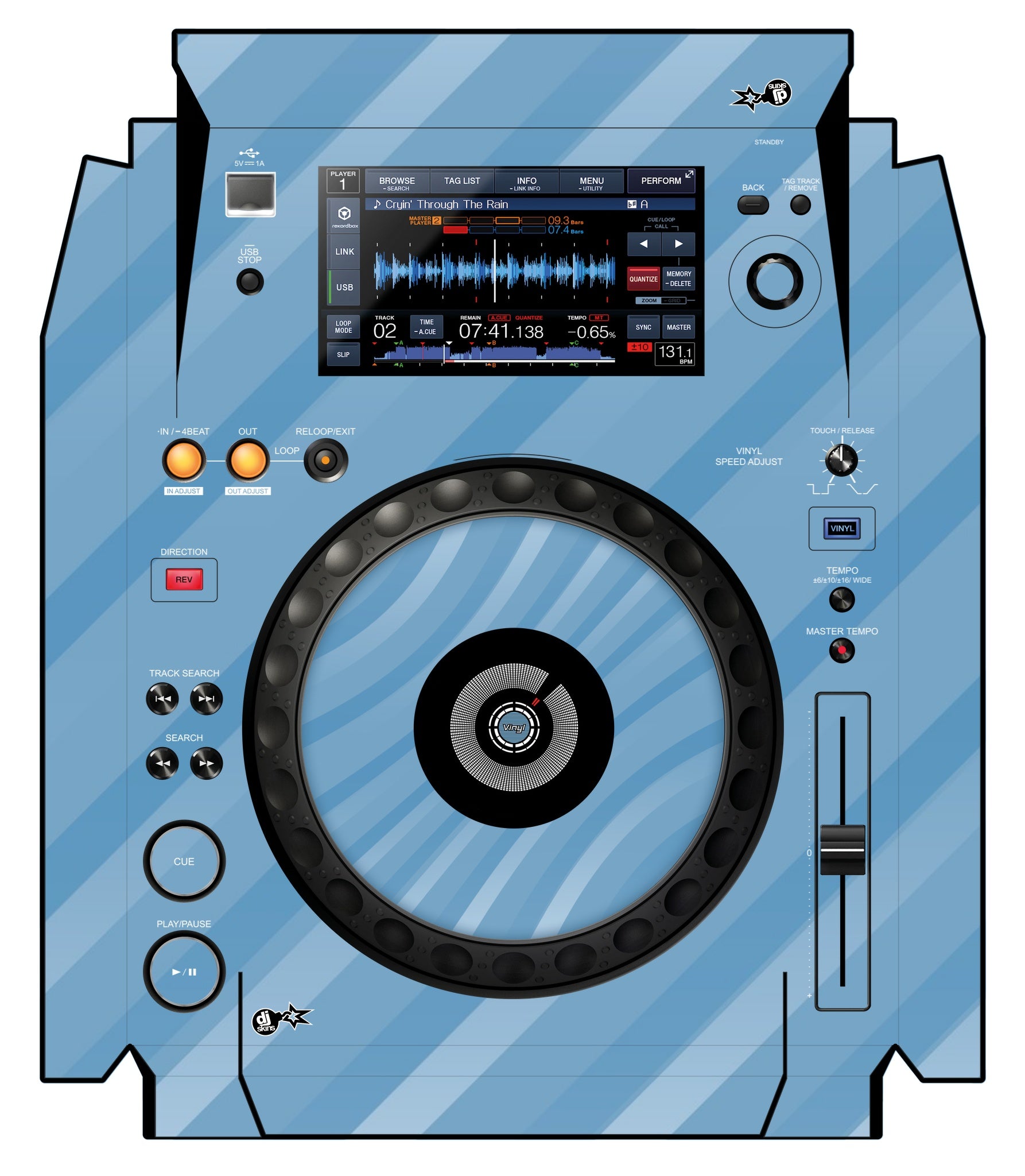 Pioneer DJ XDJ 1000 Skin Striper