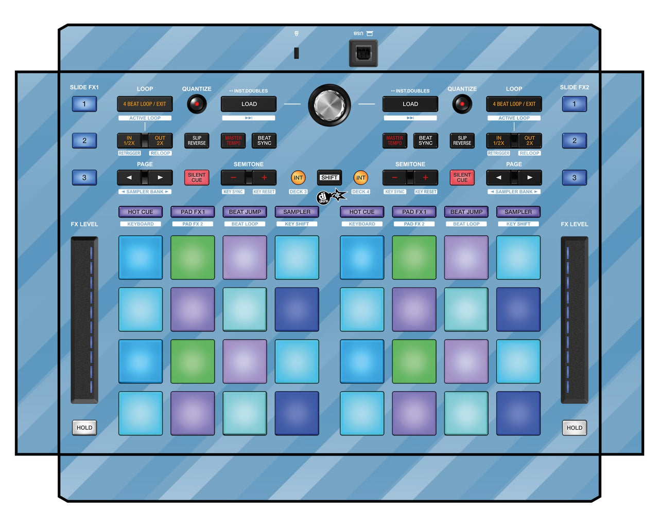 Pioneer DJ DDJ XP 1 Skin Striper