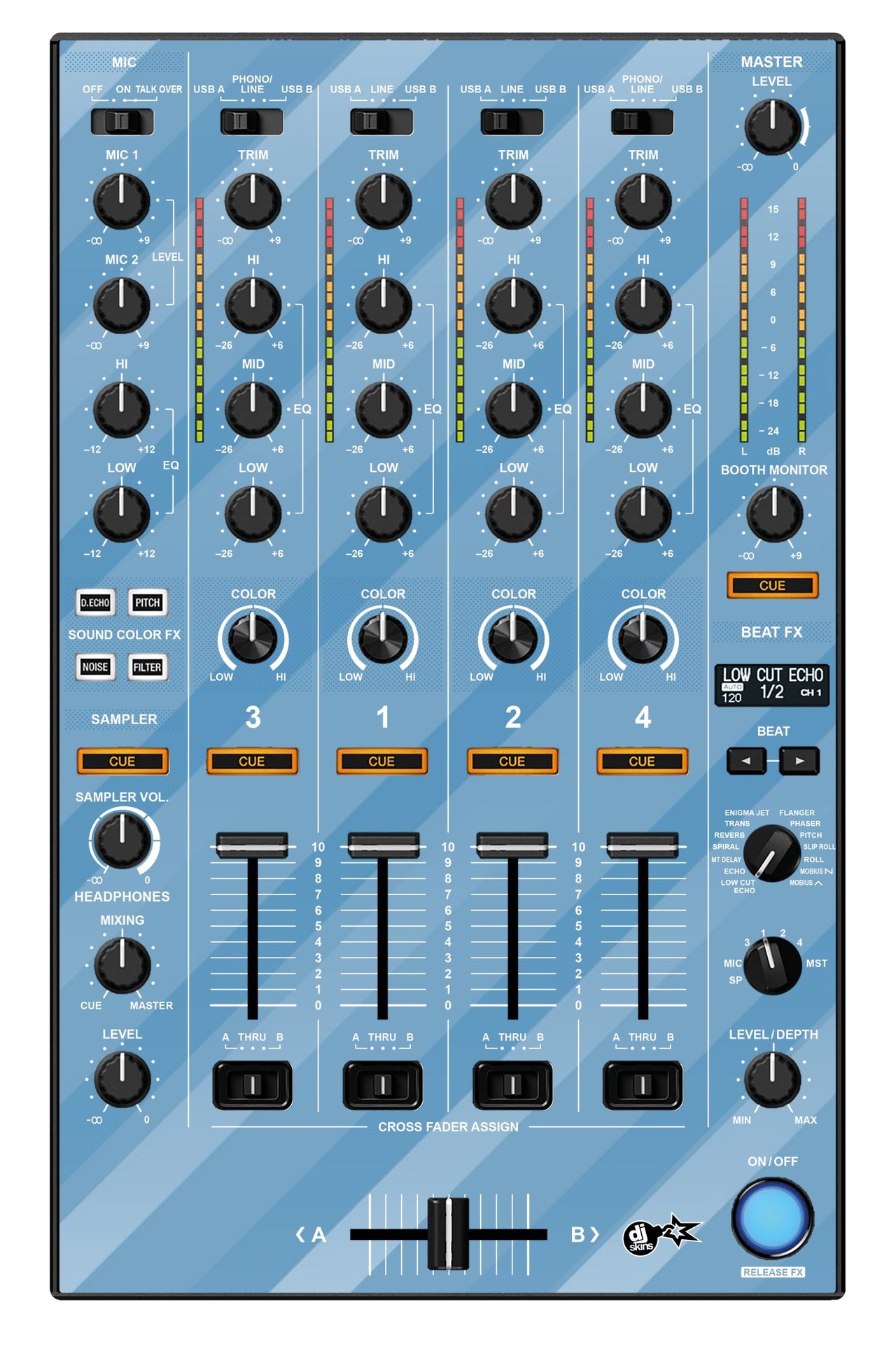 Pioneer DJ DDJ 1000 MIXER Skin Striper