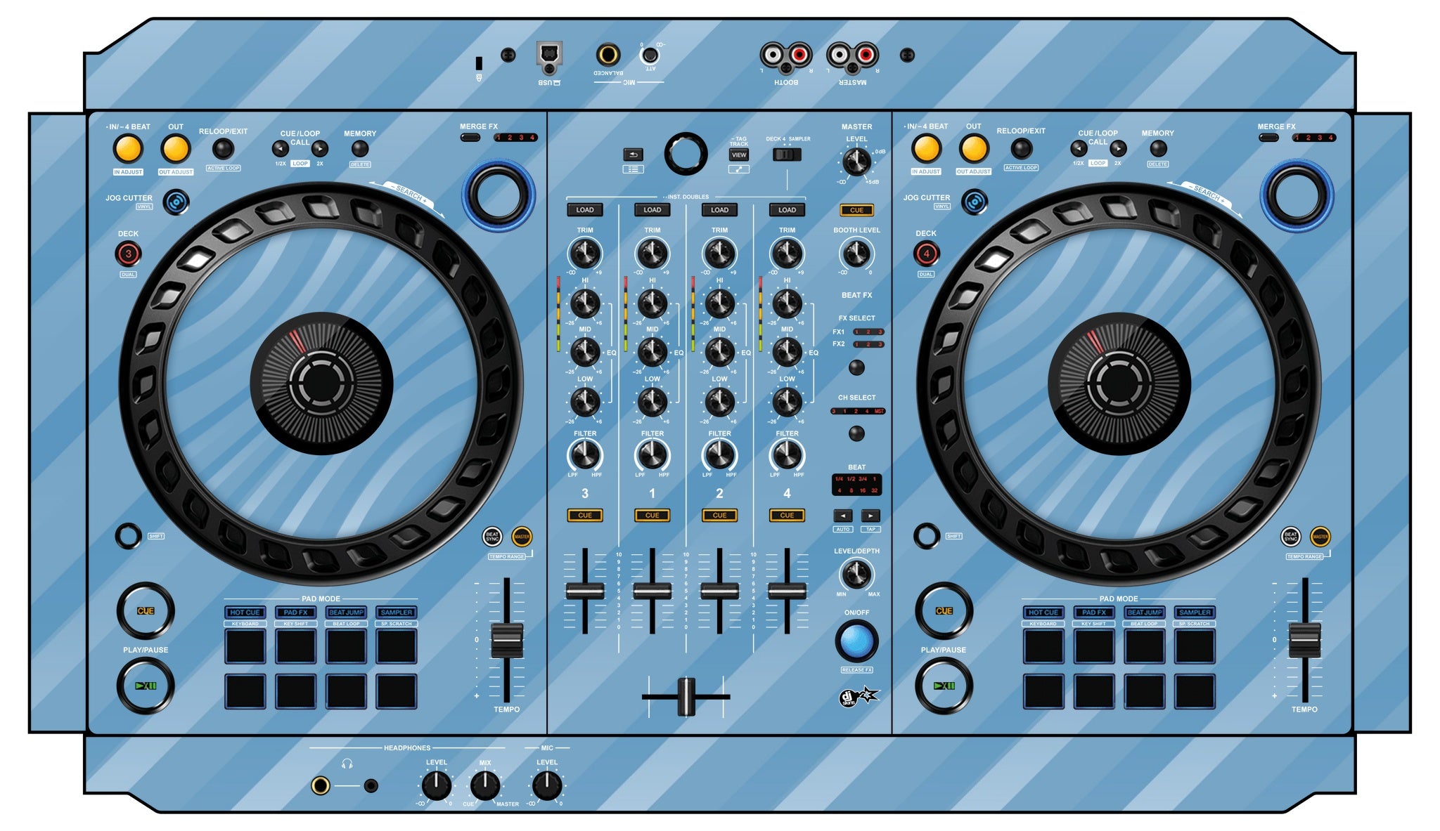 Pioneer DJ DDJ FLX6 Skin Striper