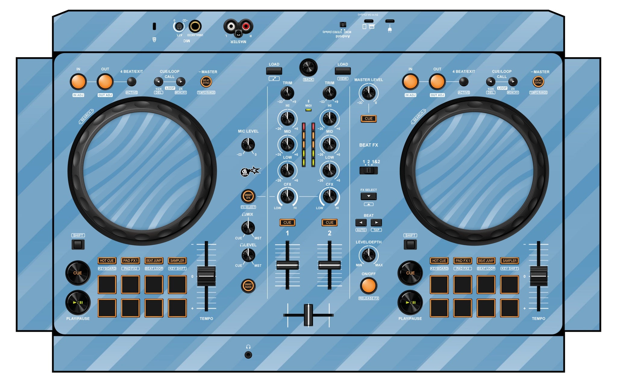 DJ Skins® Pioneer DJ DDJ FLX 4 Skin Striper