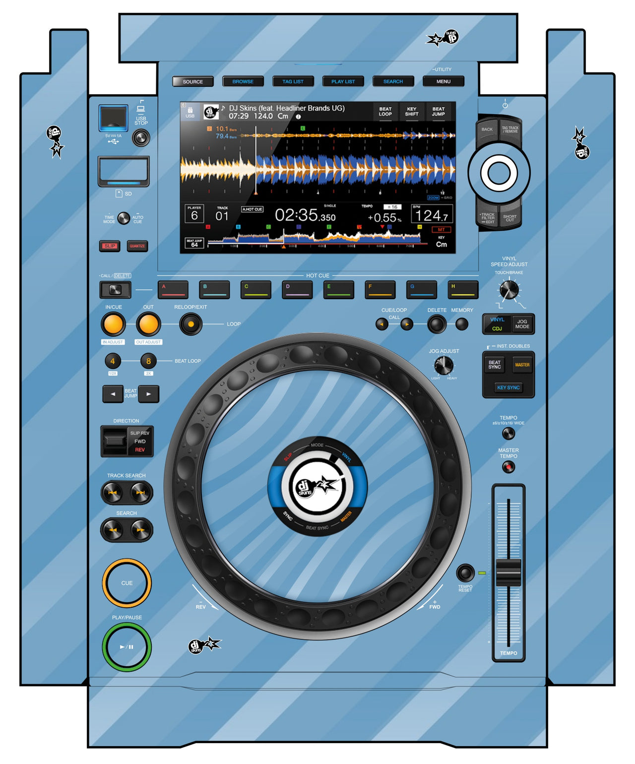 Pioneer DJ CDJ 3000 incl. SIDES Skin Striper