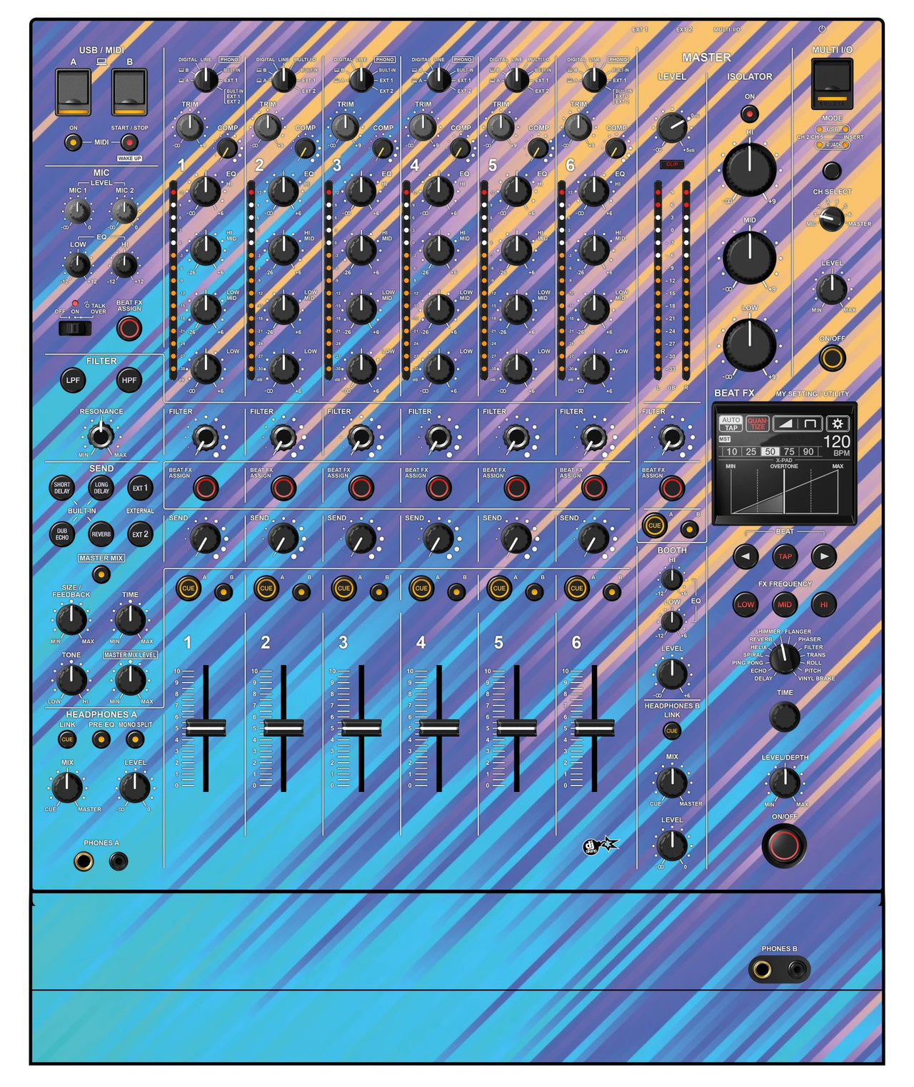 Pioneer DJ DJM V10 LF Skin Stripes