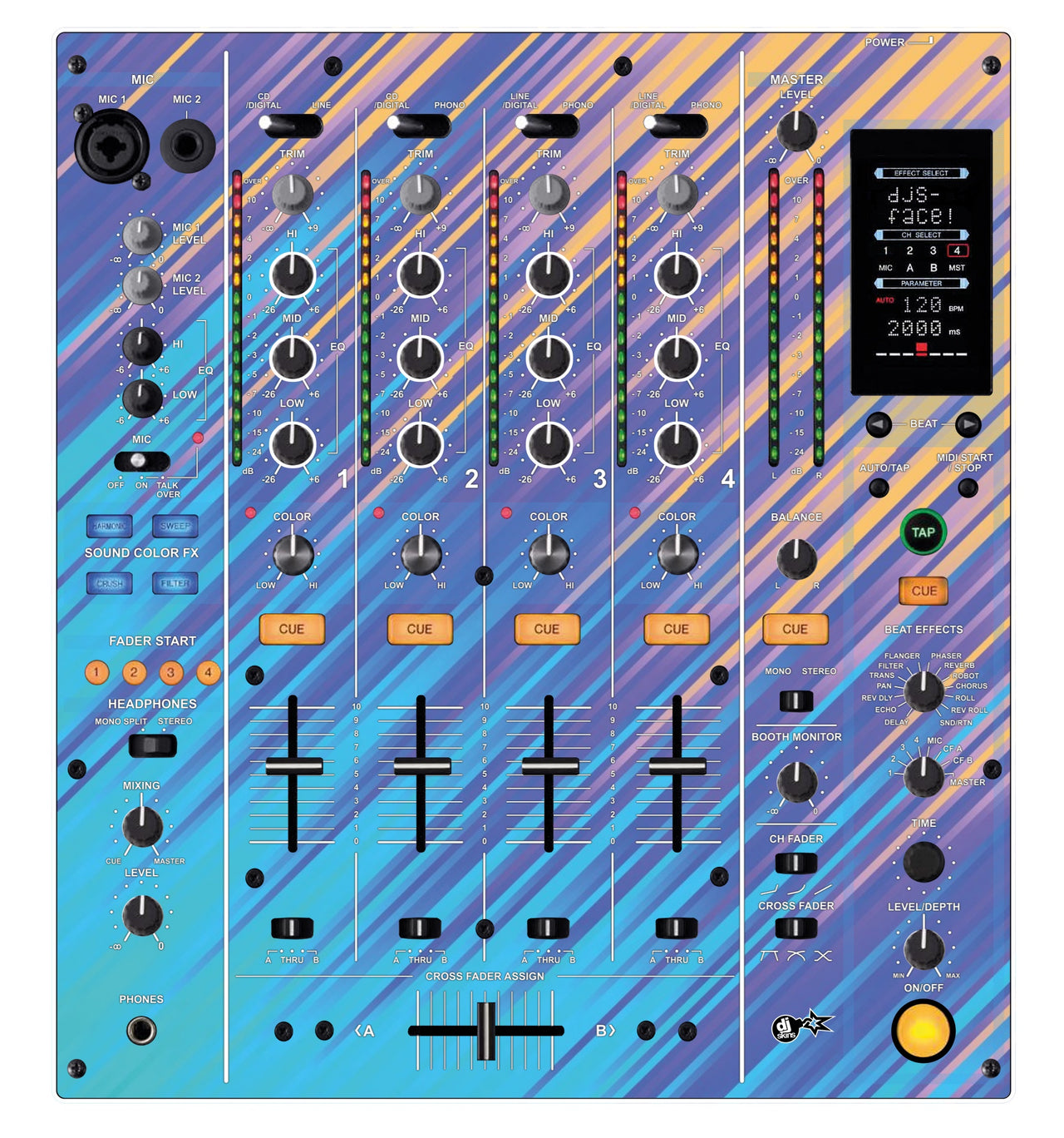 Pioneer DJ DJM 800 Skin Stripes