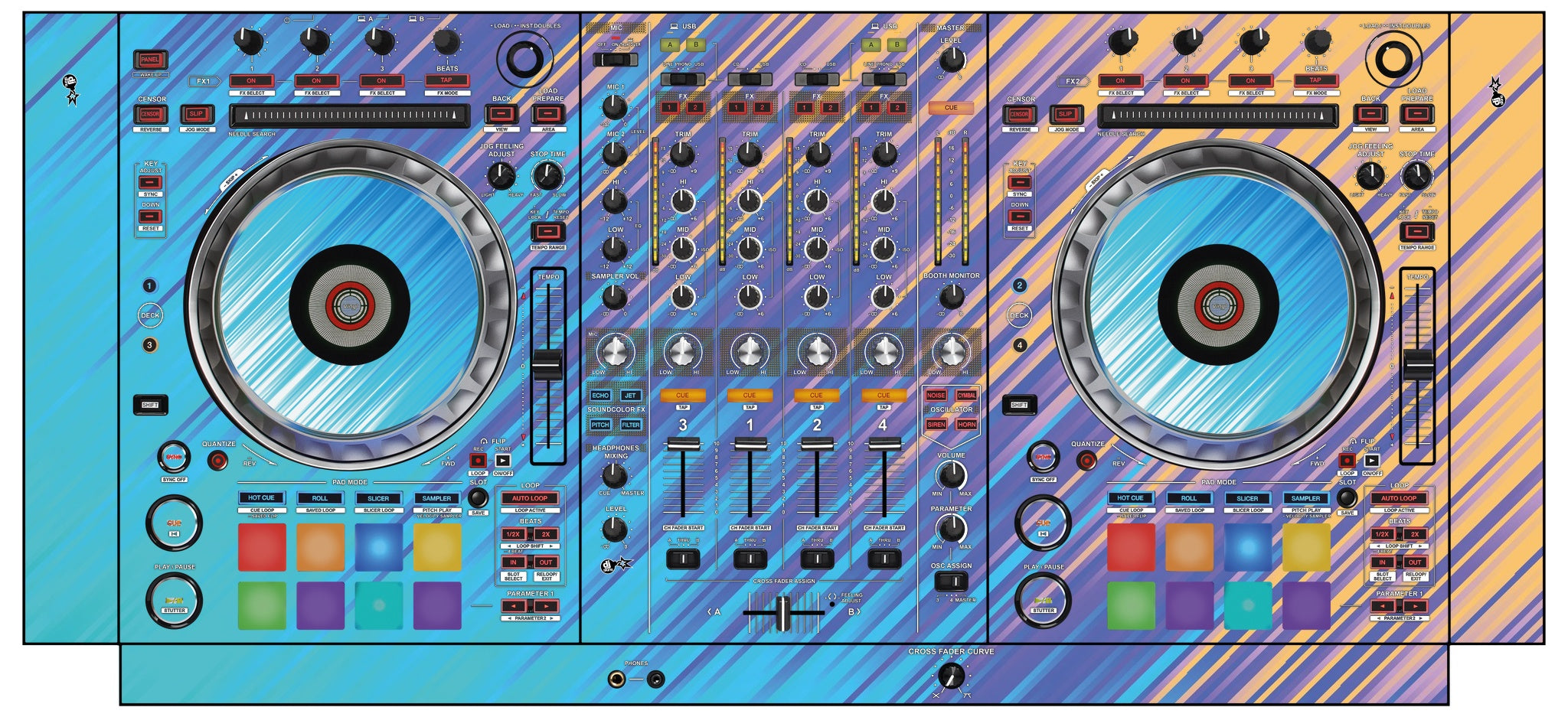 Pioneer DJ DDJ SZ 2 Skin Stripes